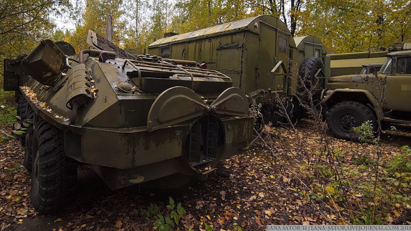 Военные машины в лесу